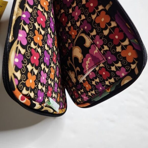 Vera Bradley Floral iPad-Tablet eReader Sleeve Case Zip Cover Quilt 10x8 Black - Picture 5 of 6